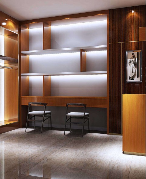 High End Wood Clothing Shops Display Stands