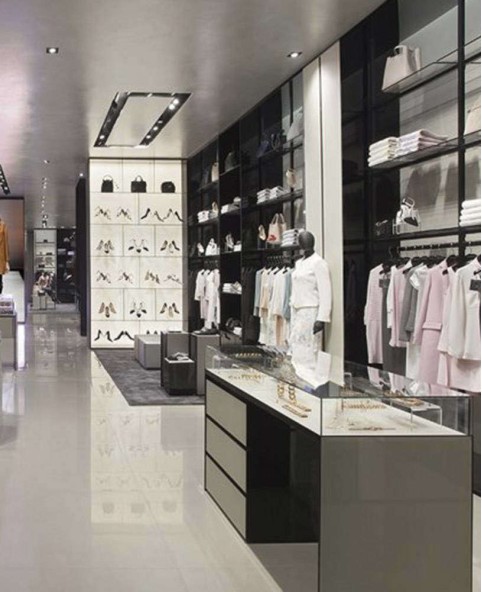 High End Wood Wall System For Clothing Shop Display