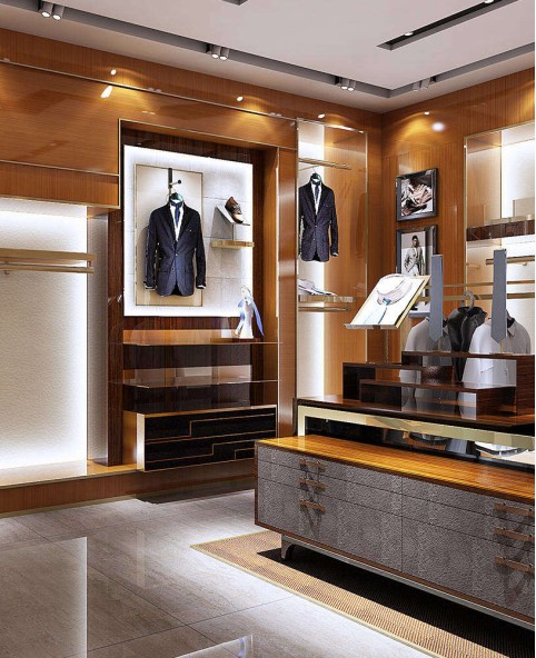 High End Wood Clothing Shops Display Stands