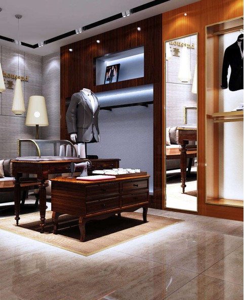 High End Wood Clothing Shops Display Stands