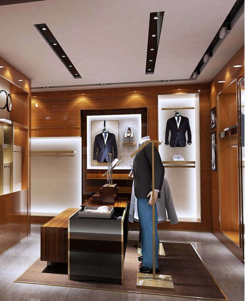 High End Wood Clothing Shops Display Stands