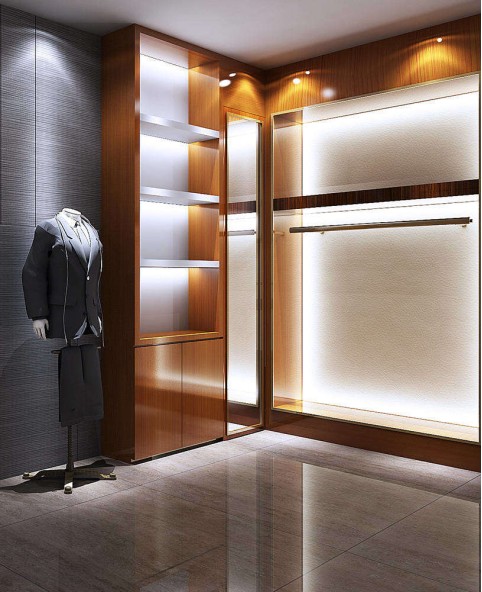 High End Wood Clothing Shops Display Stands