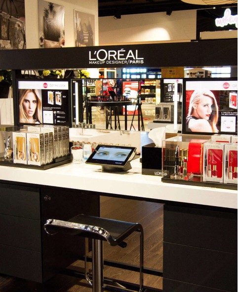 Retail Custom Glass Cosmetic Kiosk