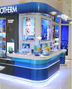 Retail Custom Glass Cosmetic Shop Display Kiosk Design