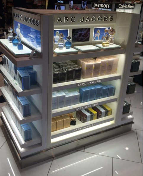 High End Custom Wooden Cosmetic Cabinet Display Stand For Shop