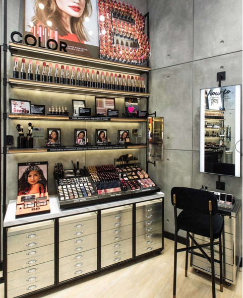 Retail Custom Glass Cosmetic Store Shelves