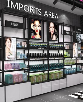 Luxury Retail Cosmetic Store Display Shelf For Sale