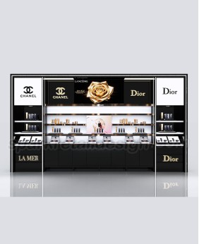 High End Custom Wall Mounted Cosmetic Shop Display Showcase