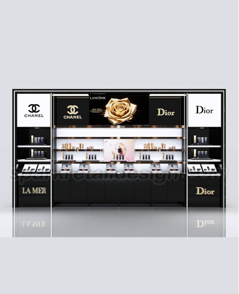 High End Custom Wall Mounted Cosmetic Shop Display Showcase High End Custom Wall Mounted Cosmetic Shop Display Showcase