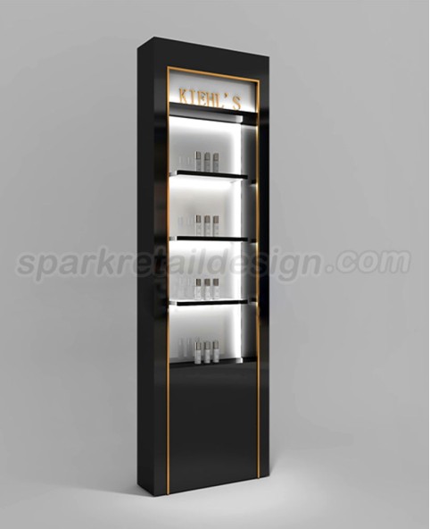 Black Custom Tall Makeup Display Showcase Black Custom Tall Makeup Display Showcase