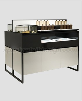 Luxury Black Makeup Display Showcase Stand