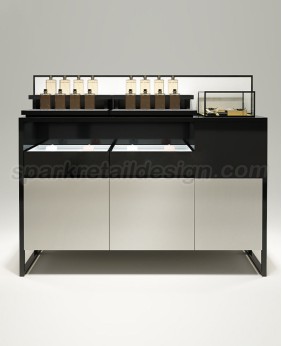 Luxury Black Makeup Display Showcase Stand