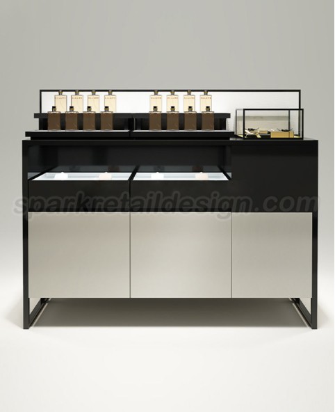 Luxury Black Makeup Display Showcase Stand Luxury Black Makeup Display Showcase Stand