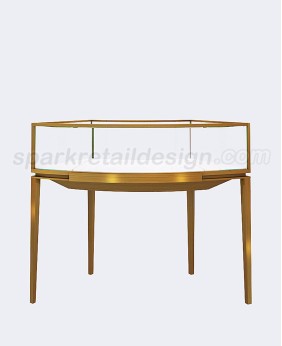 Luxury Stainless Steel Circular Jewelry Display Showcase