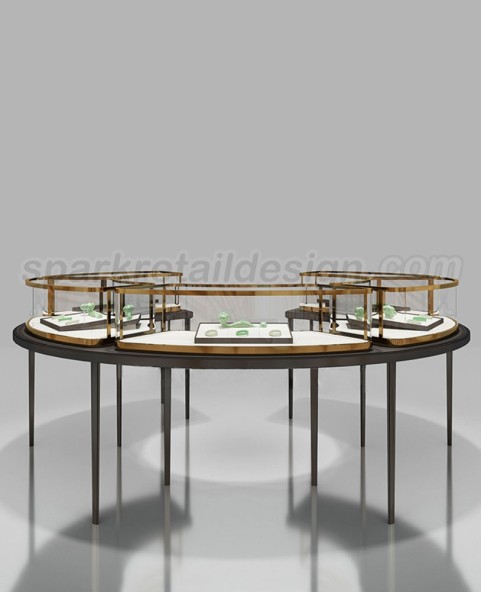 New Luxury  Circular Jewelry Shop Display Case New Luxury  Circular Jewelry Shop Display Case