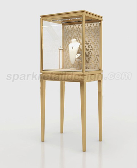 High End Stainless Steel  Jewelry Display Showcase