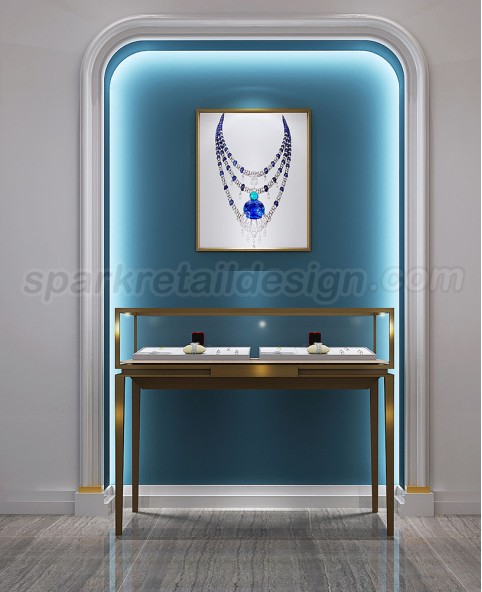 Luxury Stainless Steel Display Showcase For Jewelry Shop Luxury Stainless Steel Display Showcase For Jewelry Shop