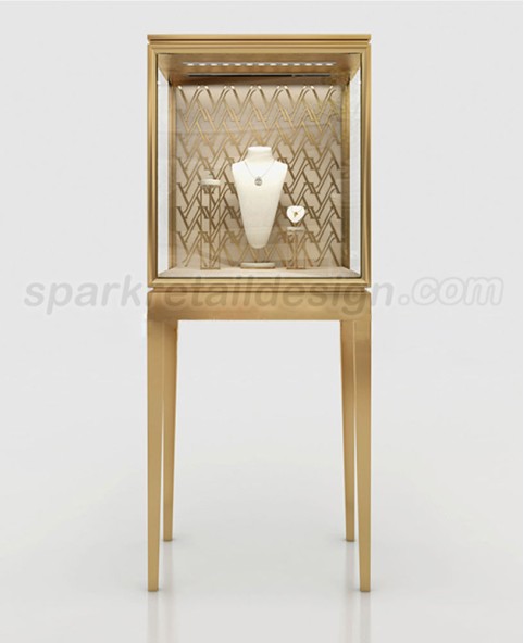 High End Stainless Steel  Jewelry Display Showcase
