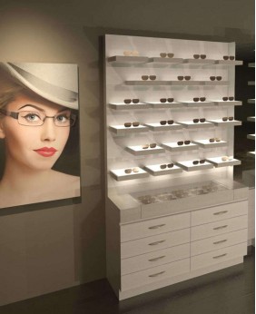 High End Retail Optical Eyewear Counter Display