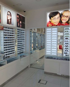 High End Retail Wall Mounted Eyewear Display 