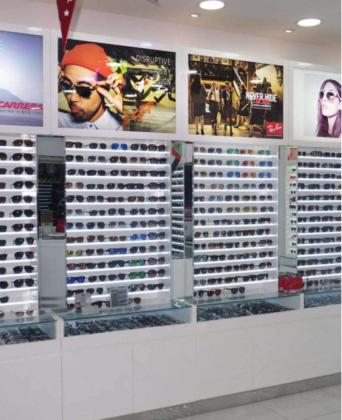 High End Retail Wall Mounted Eyewear Display 