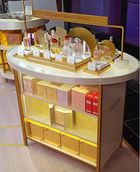 High End Retail Perfume Glass Display Stand