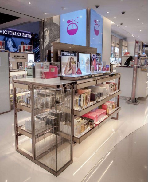 High End Retail Perfume Glass Display Stand